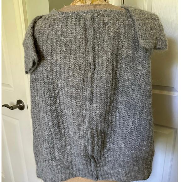 Free People Grey Moonbeam Alpaca Sweater Size L oversized cropped soft wool - Picture 16 of 16